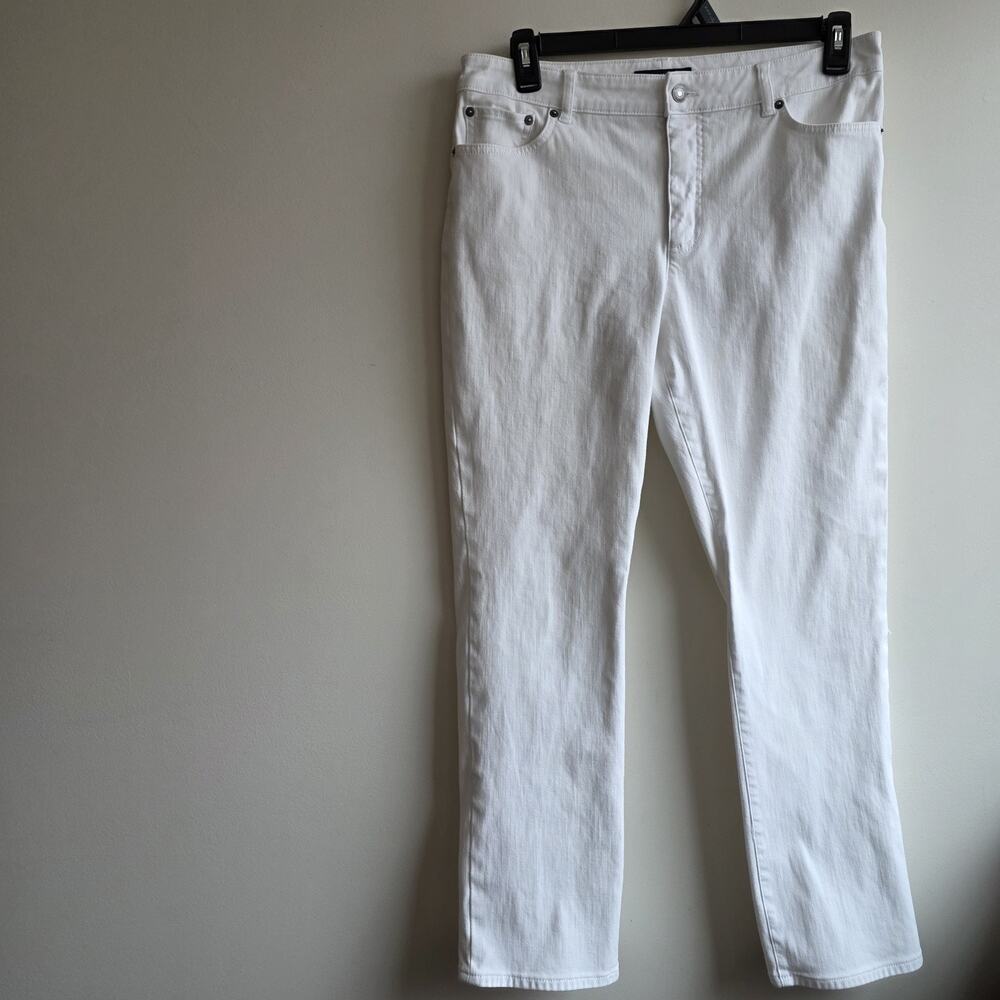 Lauren Ralph Lauren Womens White Jeans Size 12 Straight Leg Denim Cotton Preppy